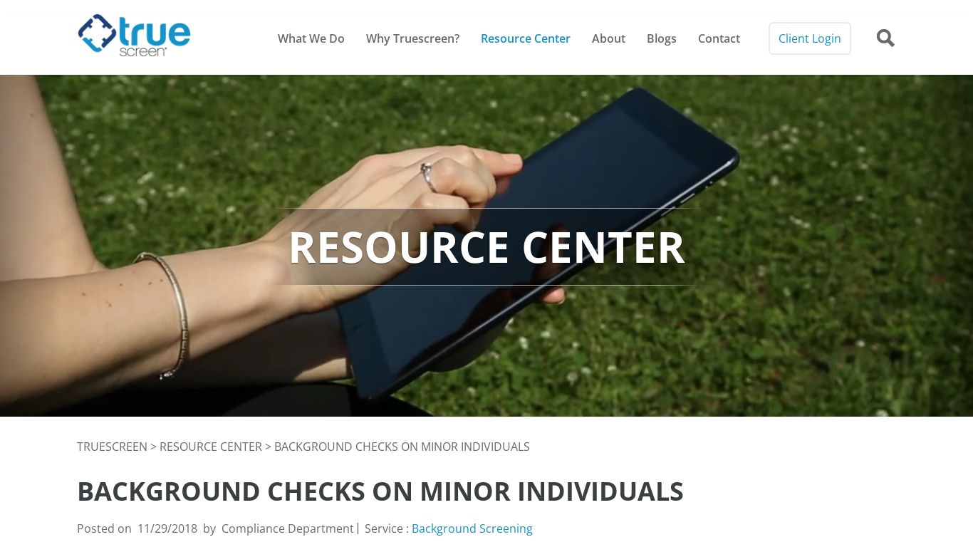 Background Checks on Minor Individuals - Truescreen